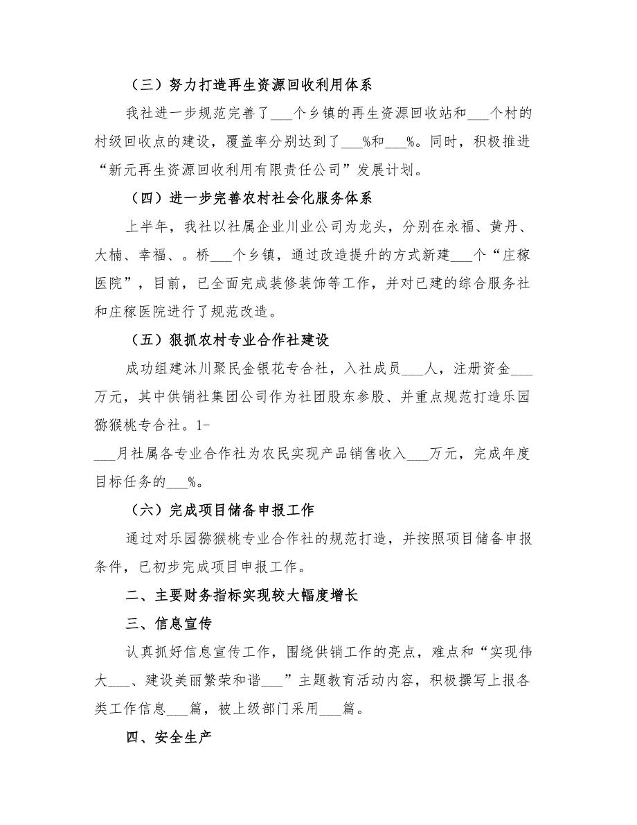 2022年供销社半年工作总结范本_第2页