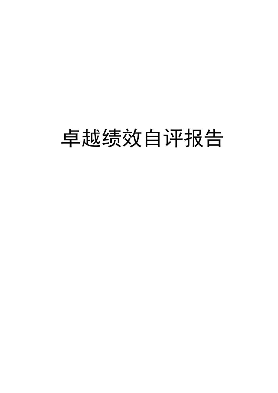 某绒毛制品有限责任公司卓越绩效自评报告_第1页