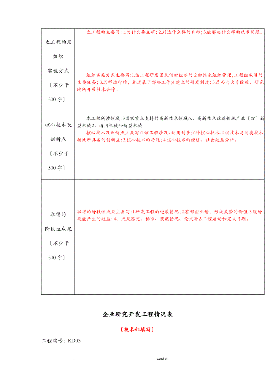 RD企业研究报告开发项目情况表_第4页