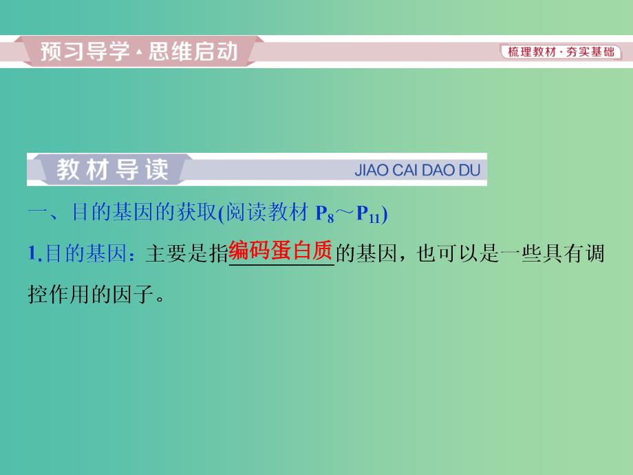 2019年春高中生物 专题1 基因工程 1.2 基因工程的基本操作程序课件 新人教版选修3.ppt_第3页