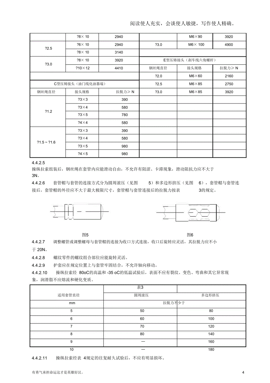 车用软轴与操纵拉索通用技术条件_第4页