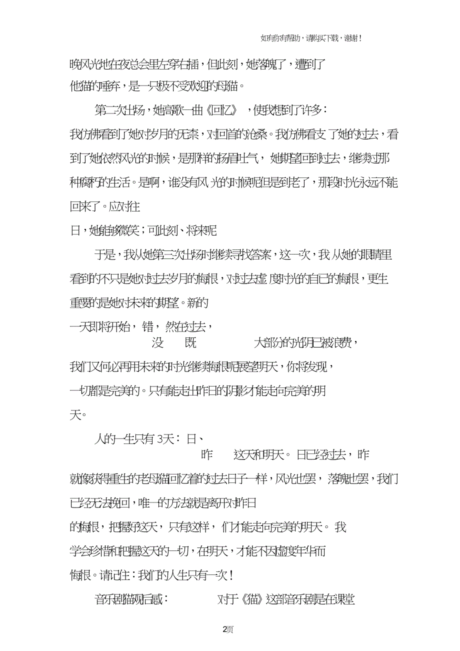 音乐剧猫观后感汇总.doc_第2页