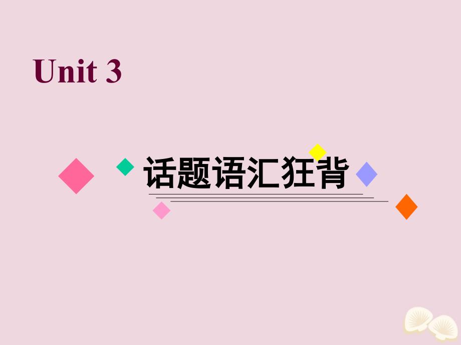 2020届高考英语一轮复习 话题语汇狂背 Unit 3 Under the sea课件 新人教版选修7_第1页