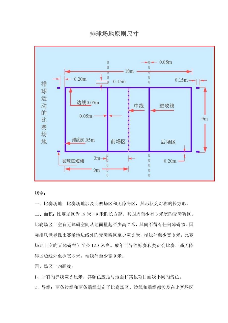 排球场地重点标准尺寸_第1页