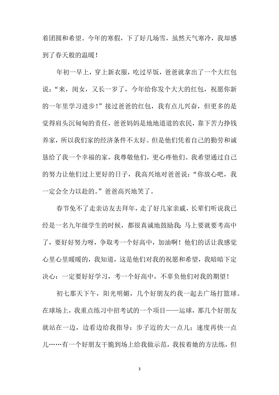 放寒假的初三作文_第3页