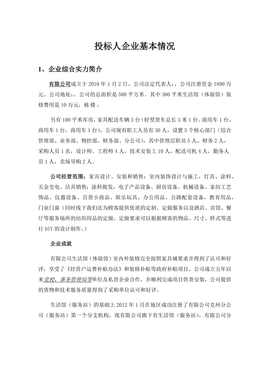 投标人企业基本情况_第1页