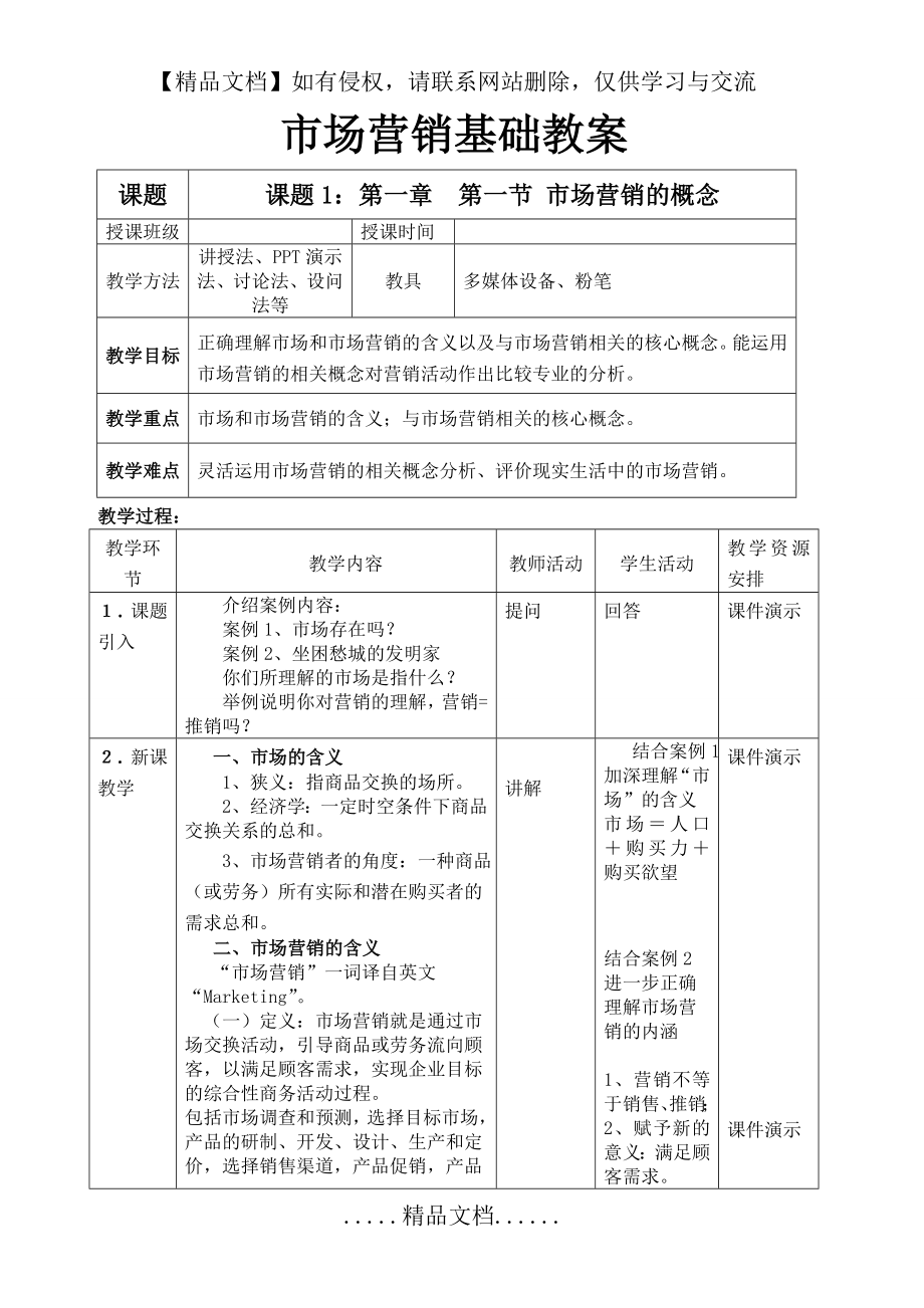 市场营销基础(全)教案_第2页