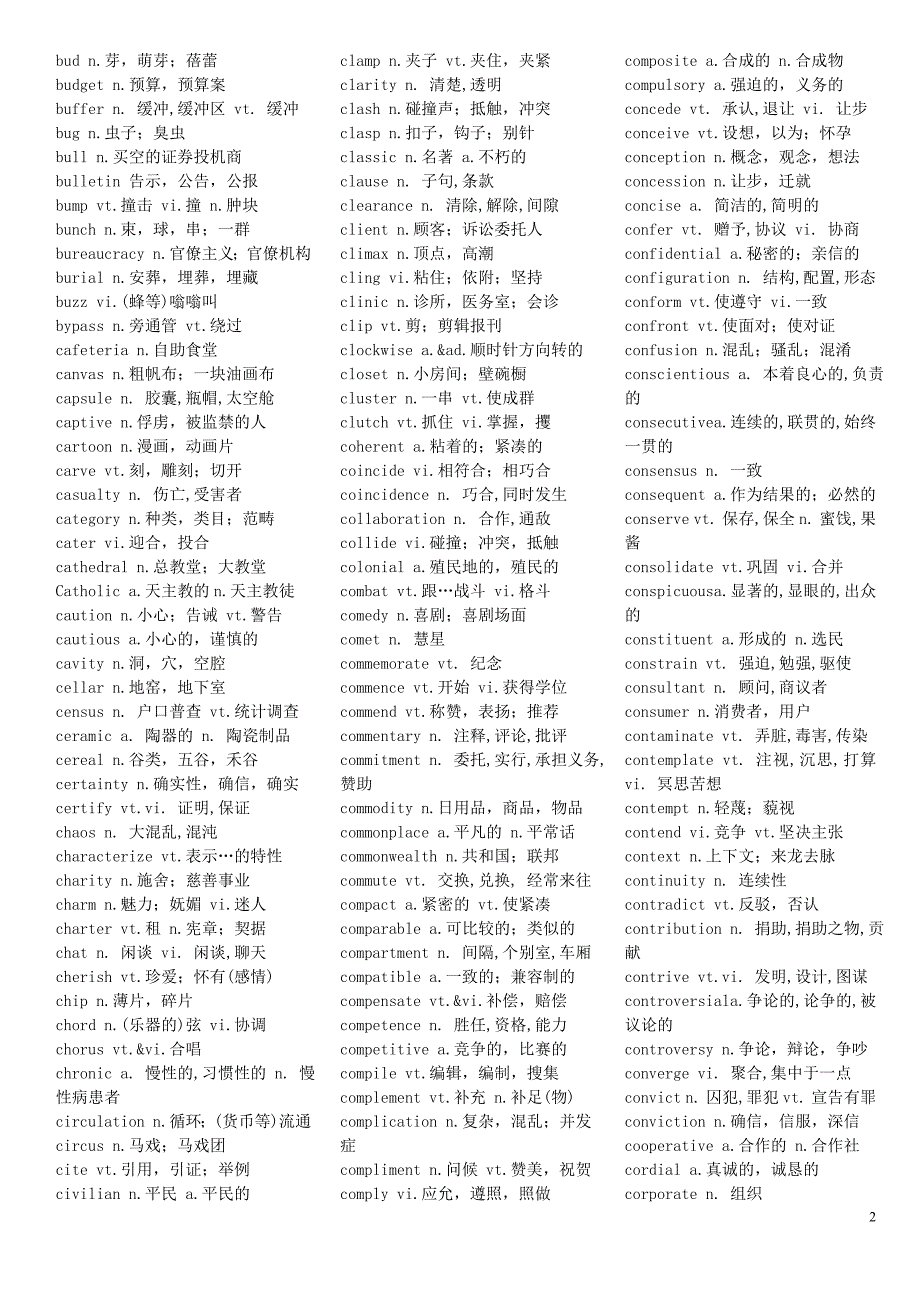 英语六级词汇(整理版,10页.doc_第2页