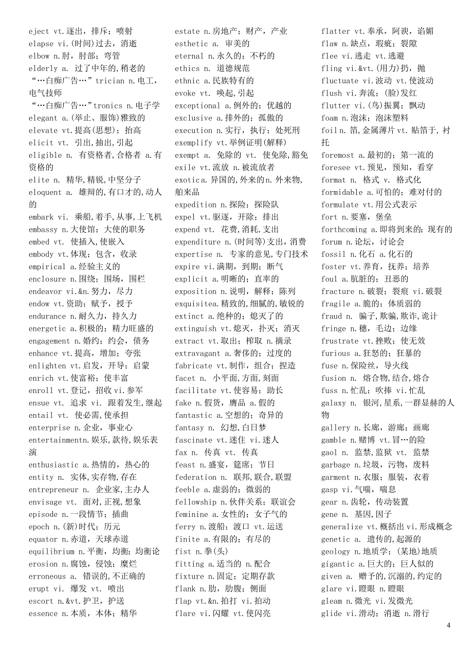 英语六级词汇(整理版,10页.doc_第4页