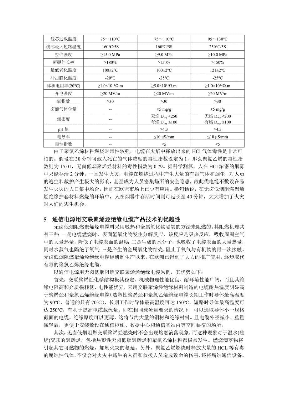 通信电源用软电缆交联无卤阻燃化趋势分析_第5页