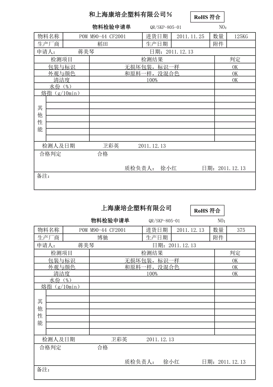 物料检验申请单.doc_第1页