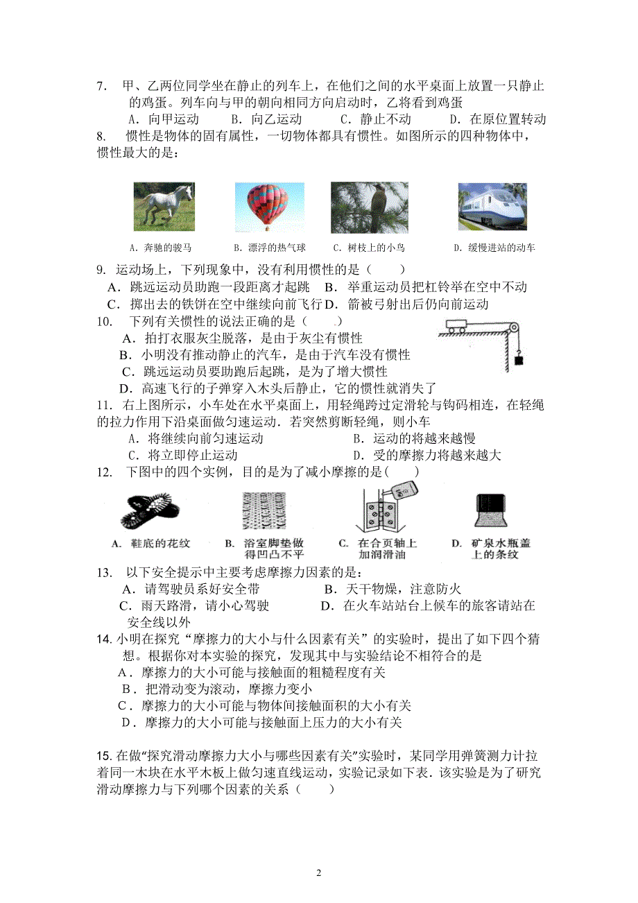 2014年大堰中心学校八年级物理下第一次月考试题.doc_第2页