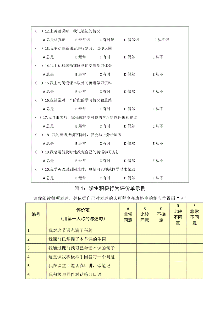 学习行为态度评价问卷参考模板王雯霞.doc_第3页