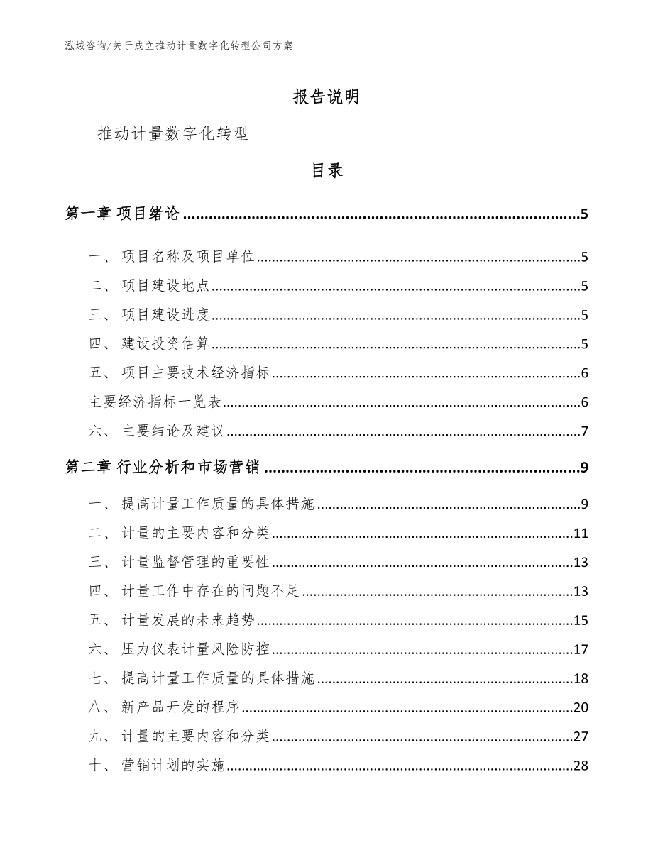 关于成立推动计量数字化转型公司方案【范文模板】_第1页