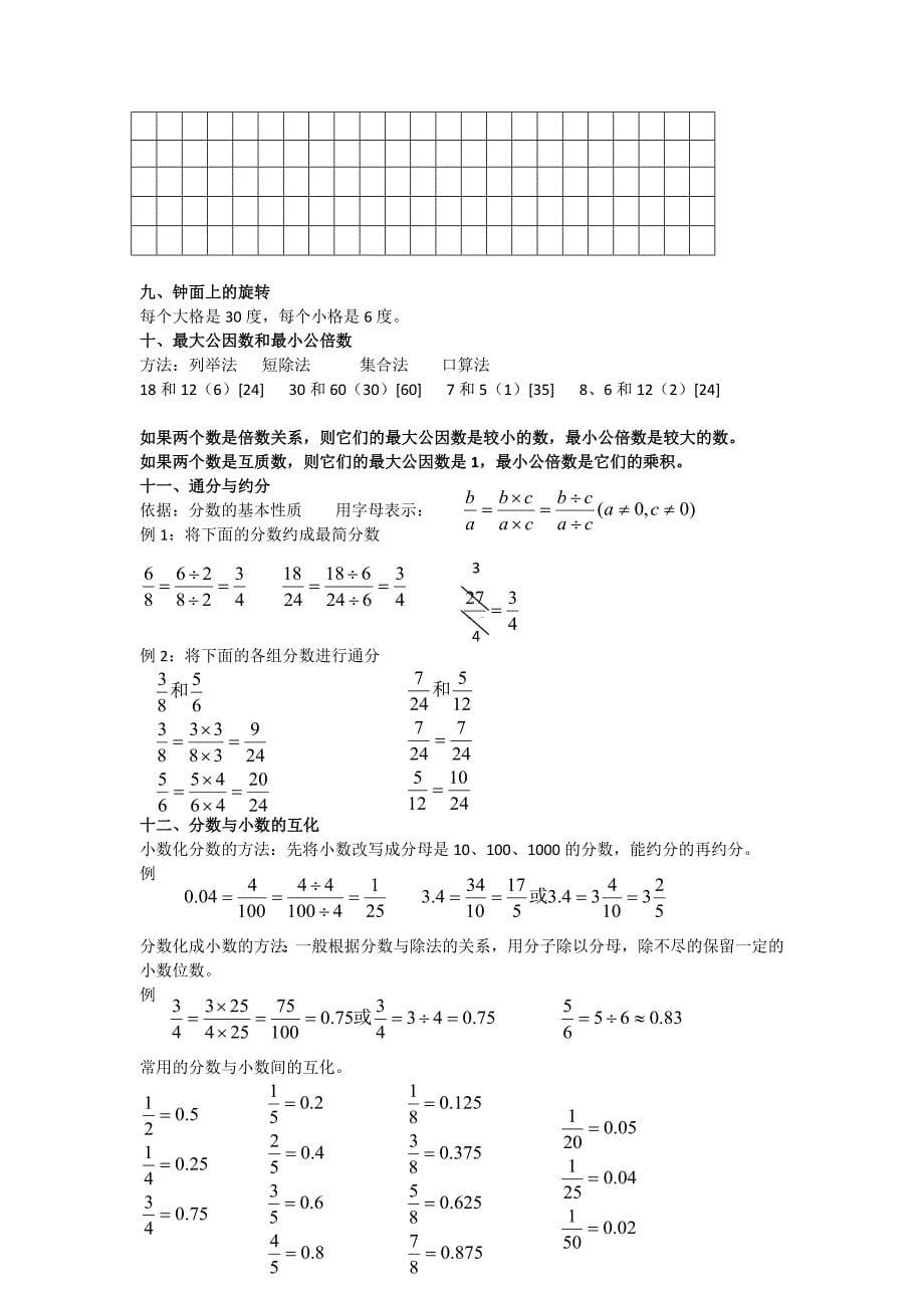 2023年人教版小学五年级下册数学知识点归纳_第5页