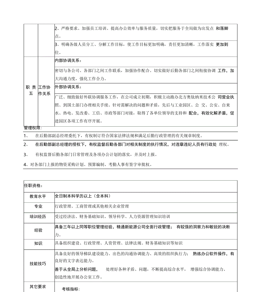 办公室主任岗位职责说明书_第3页