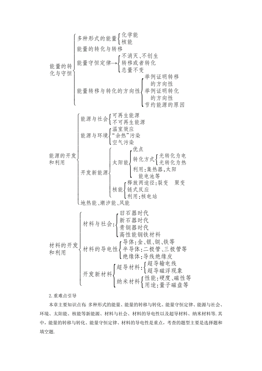 [沪科版 ]物理九年级 能源材料与社会本章复习和总结 教案含答案_第2页