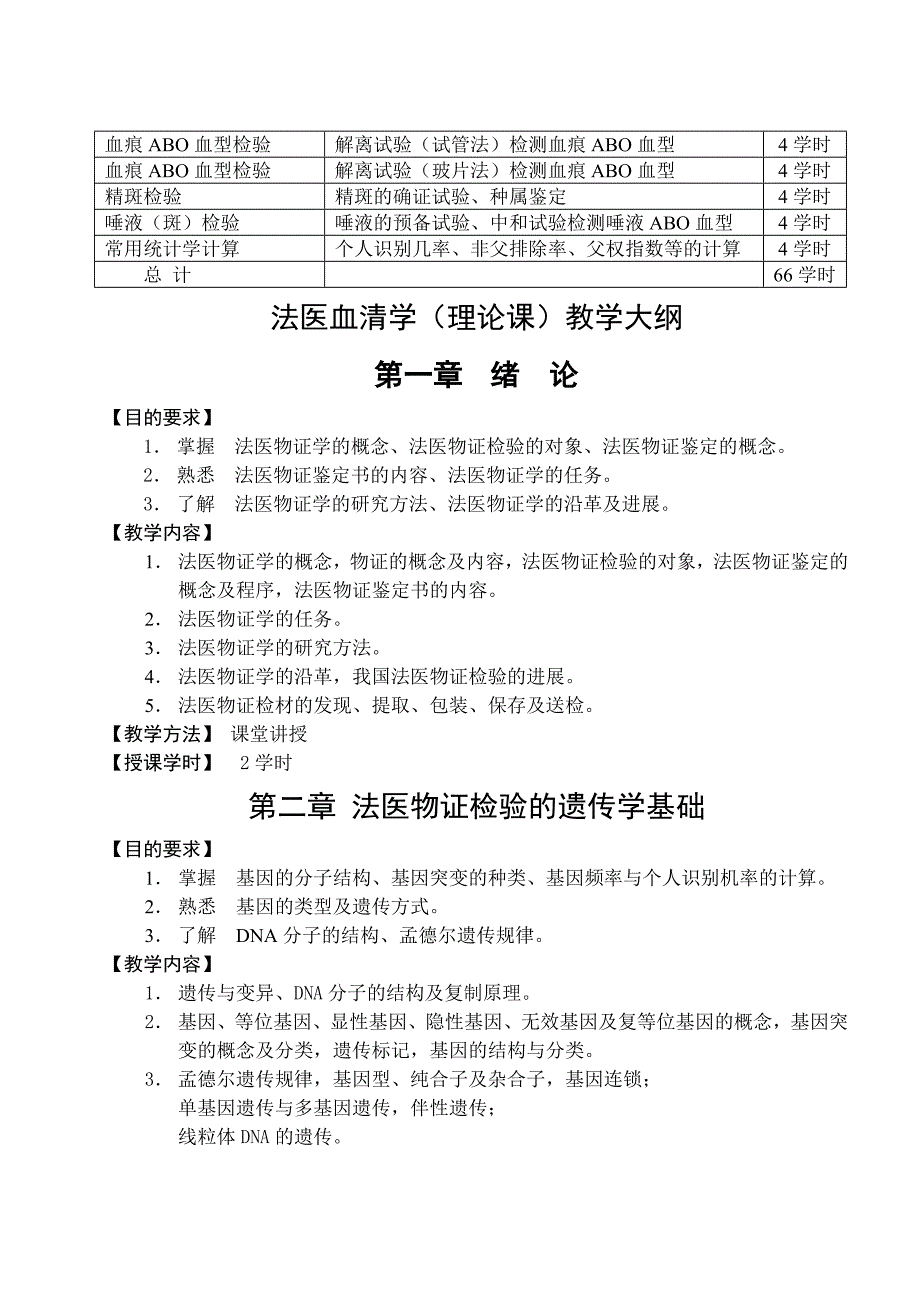 法医血清学教学大纲 (2).doc_第2页