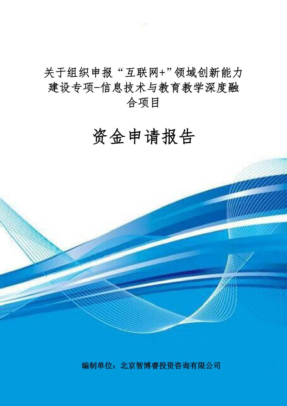 信息技术与教育教学深度融合项目资金申请报告(目录))_第1页