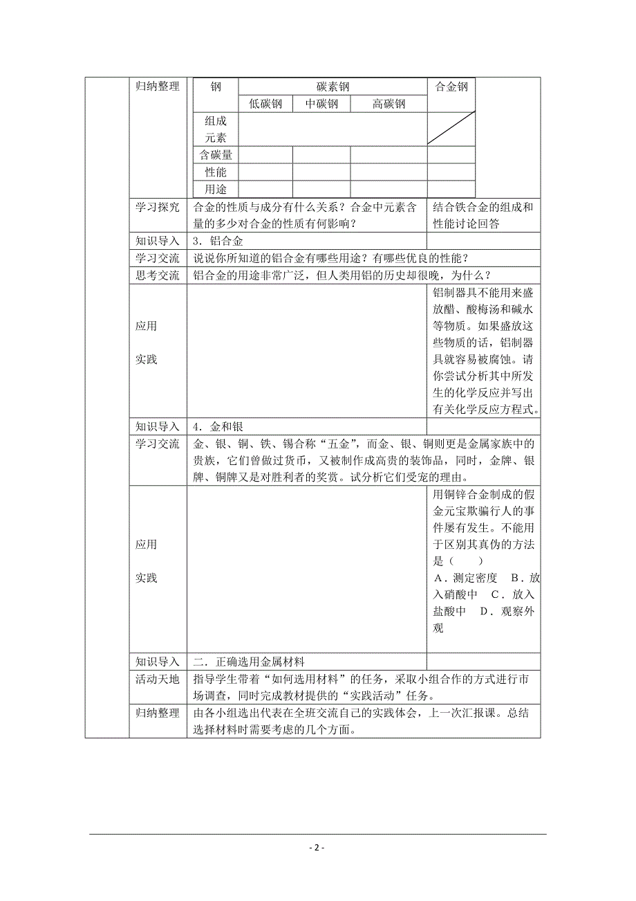 化学：3.3《用途广泛的金属材料》教案+随堂练习(新人教版必修1).doc_第2页