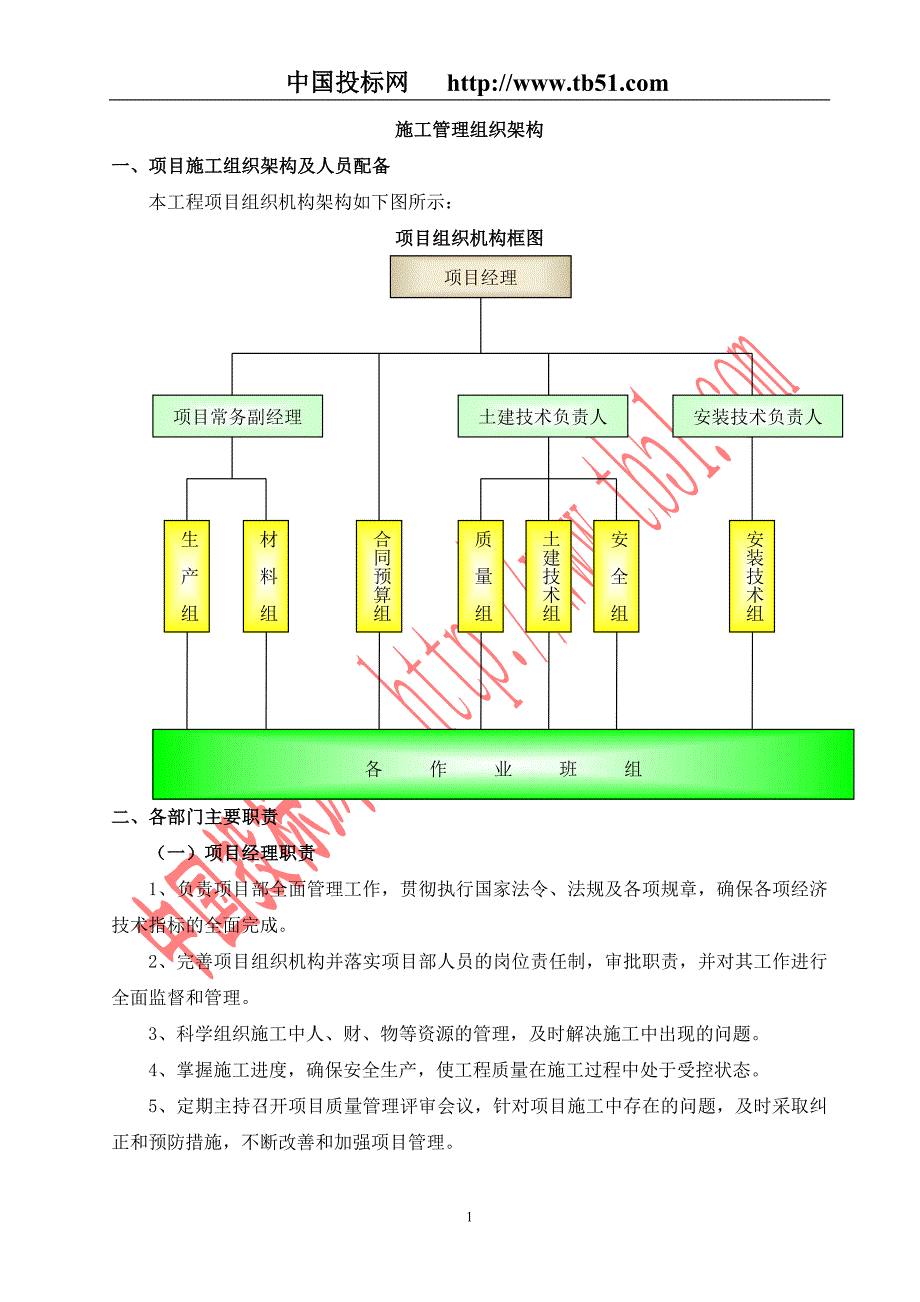 施工组织管理架构_第1页