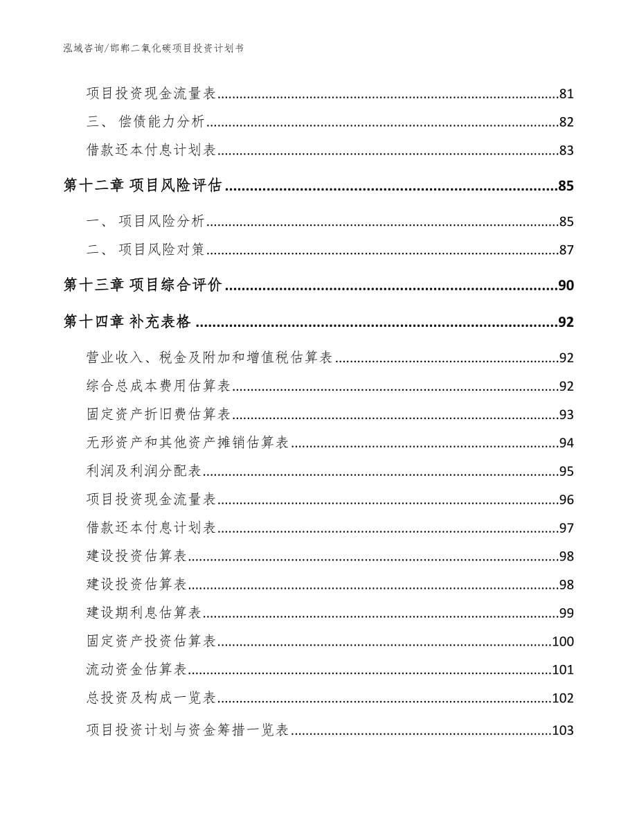 邯郸二氧化碳项目投资计划书（模板）_第5页