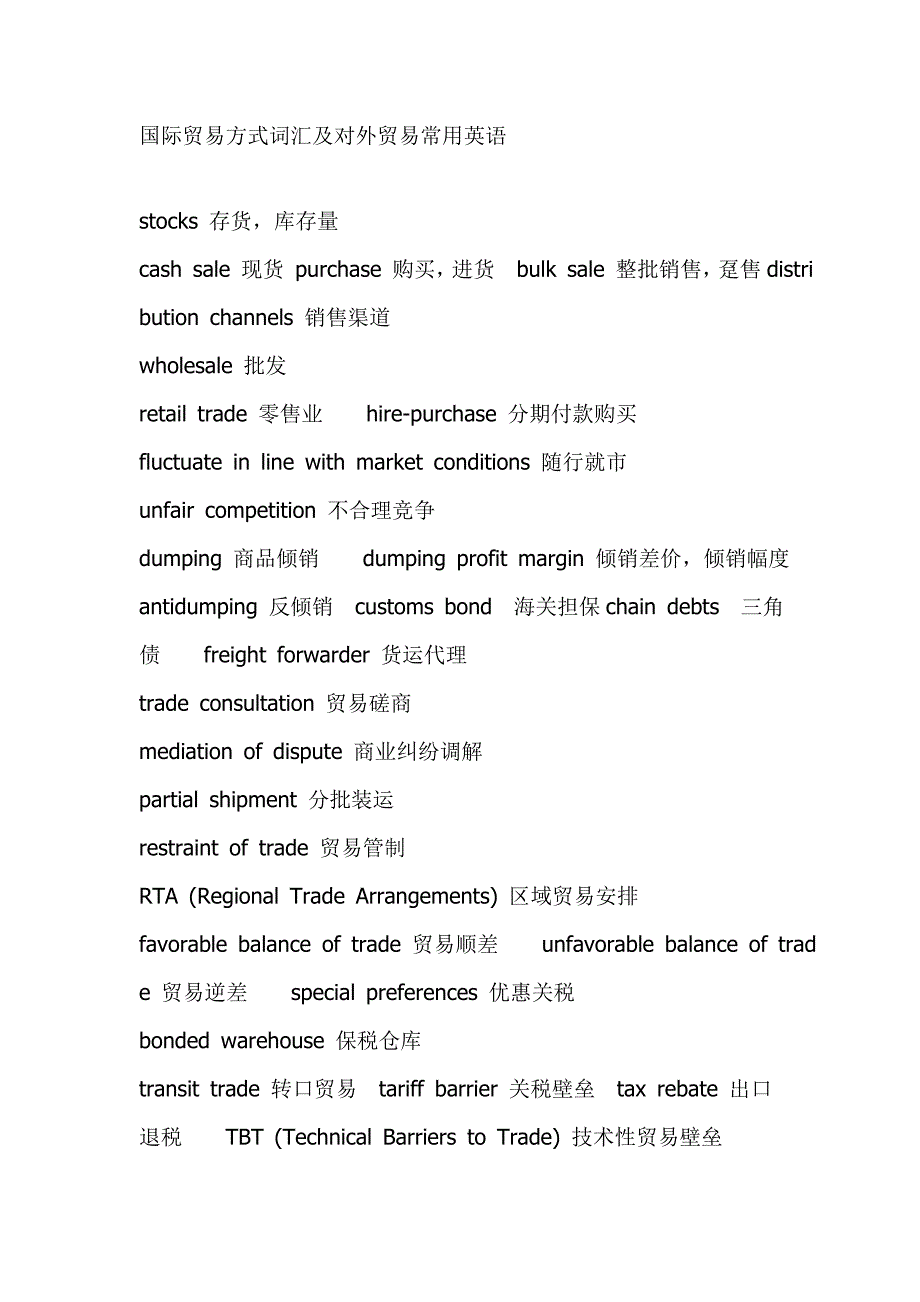 国际贸易方式词汇及对外贸易常用英语.doc_第1页