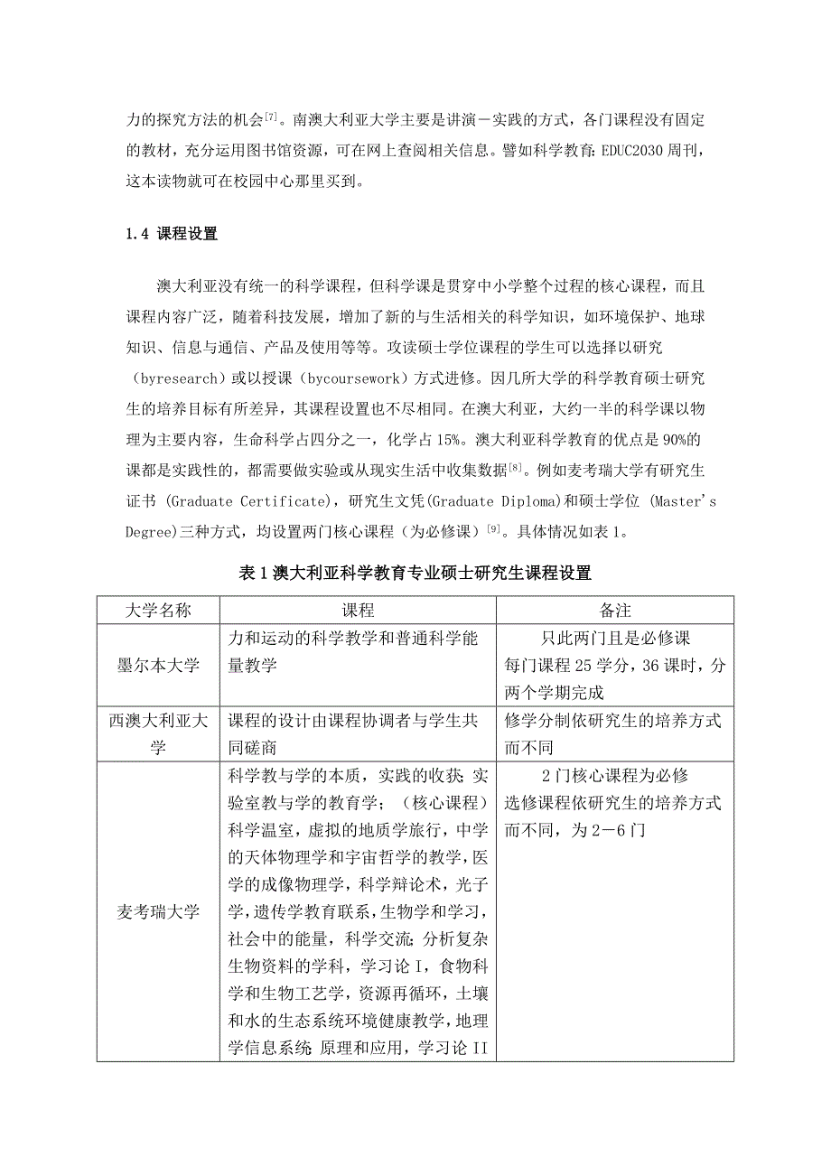 澳大利亚科学教育专业硕士研究生培养及启示_第4页