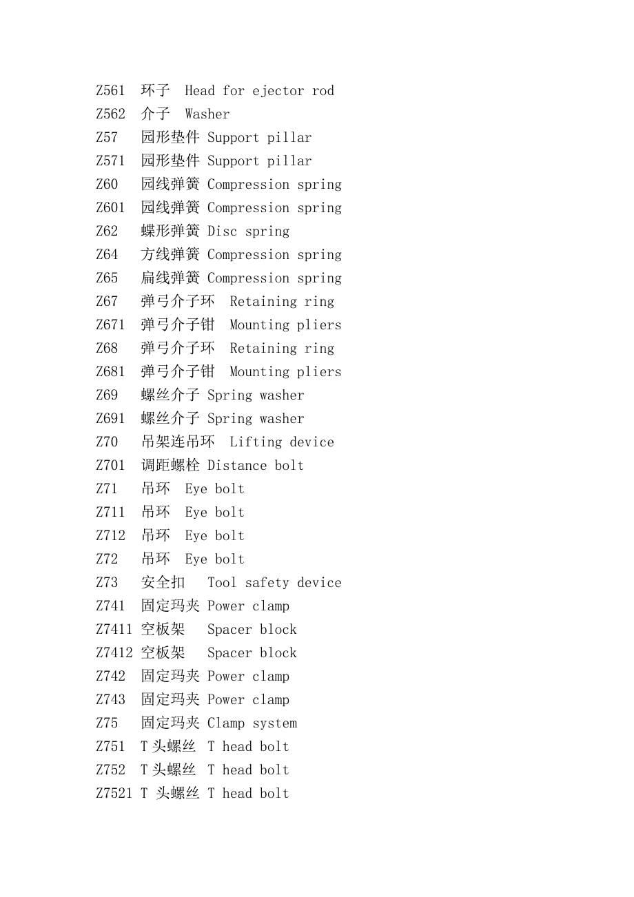 hasco标准件的中英文对照1_第5页