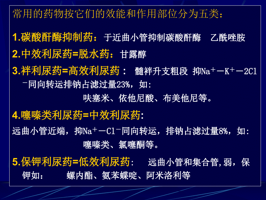 药理学课件：第二十四章利尿药及脱水药(2012）_第4页