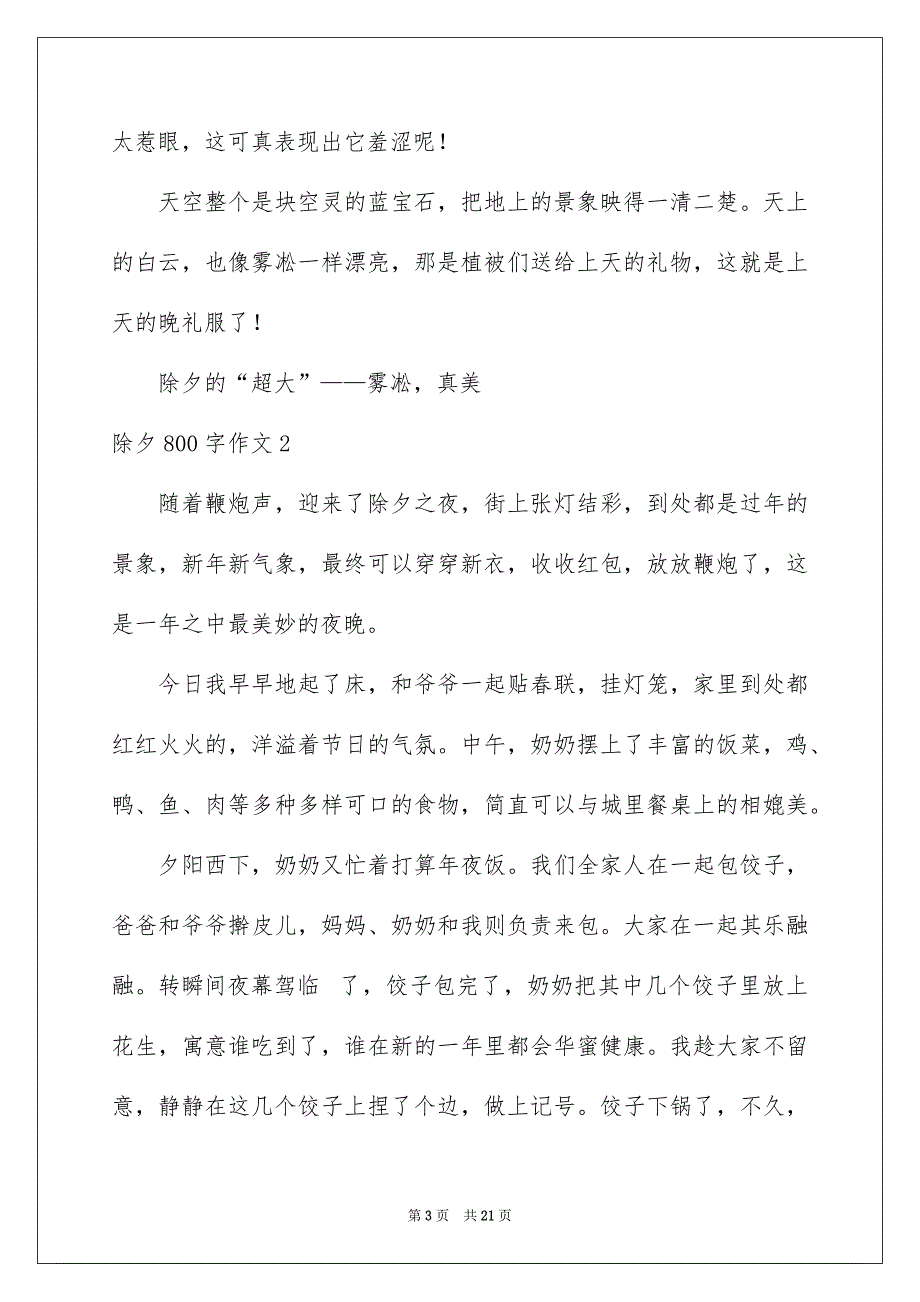 除夕800字作文_第3页