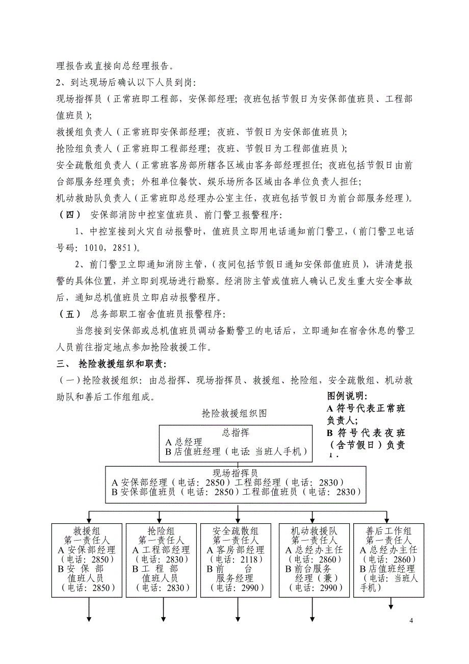 宾馆安全生产事故应急救援预案_第5页