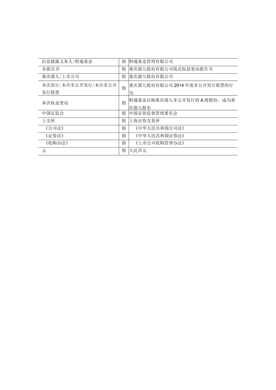 重庆港九股份有限公司简式权益变动报告书_第4页