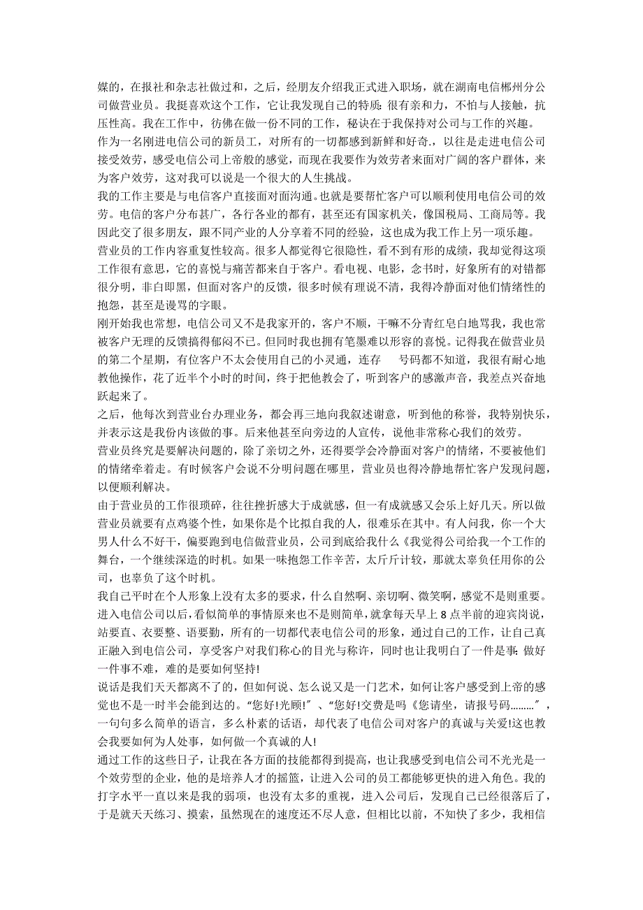 中国电信工作总结15篇_第2页