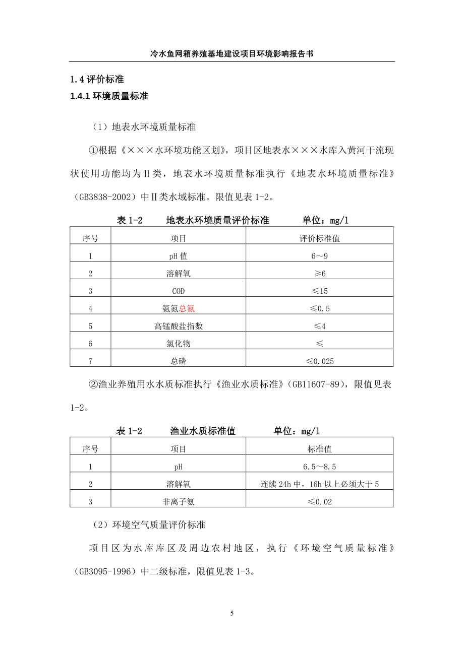 冷水鱼网箱养殖基地项目建设环评影响情况报告书.doc_第5页