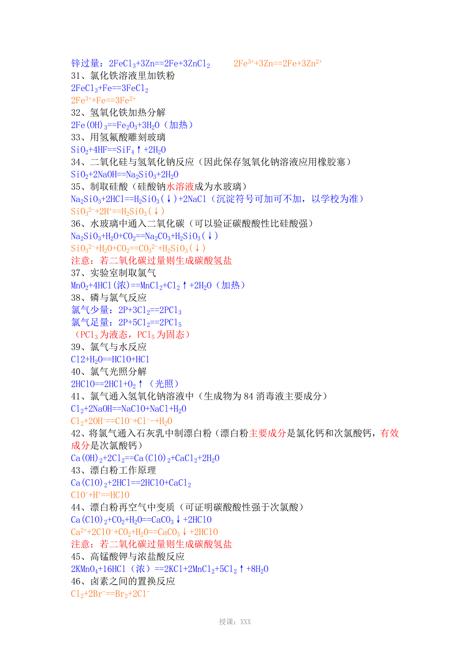 bbj高中化学方程式总结_第3页