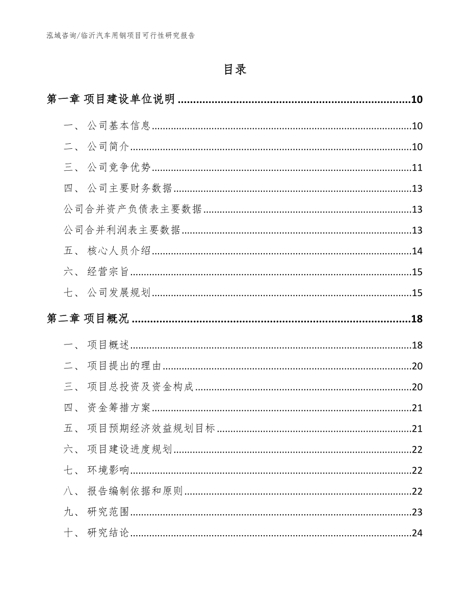 临沂汽车用钢项目可行性研究报告【模板参考】_第2页