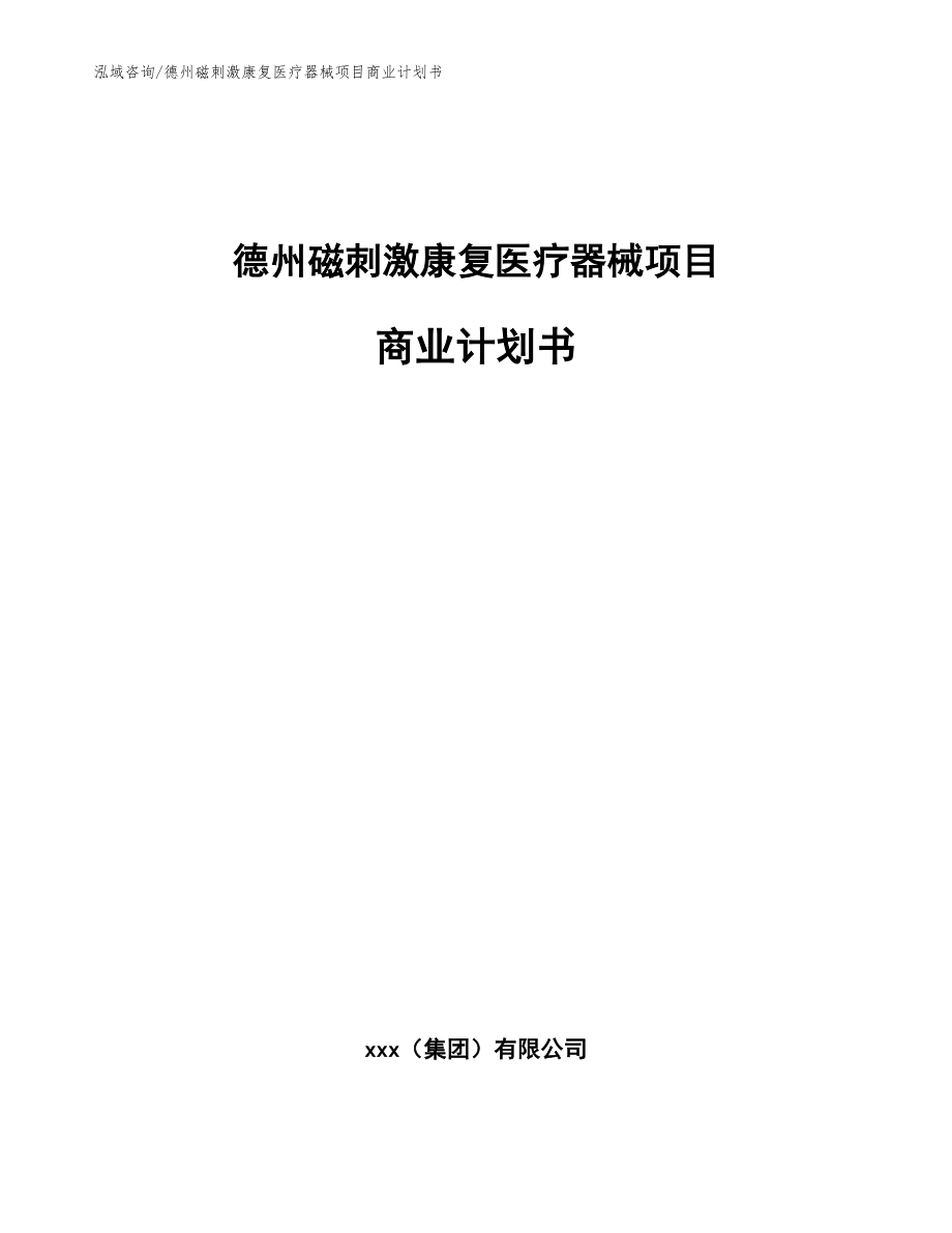 德州磁刺激康复医疗器械项目商业计划书_第1页