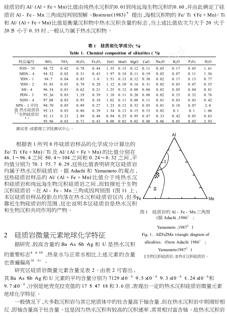 湘黔桂地区晚前寒武纪层状硅质岩地球化学特征及成因_第2页