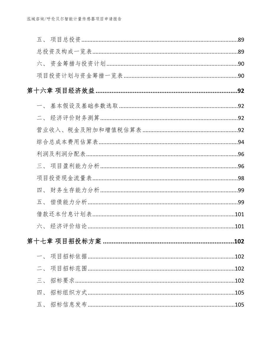 呼伦贝尔智能计量传感器项目申请报告范文_第5页