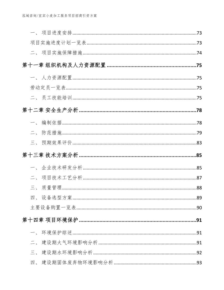 宜宾小麦加工服务项目招商引资方案（范文参考）_第5页