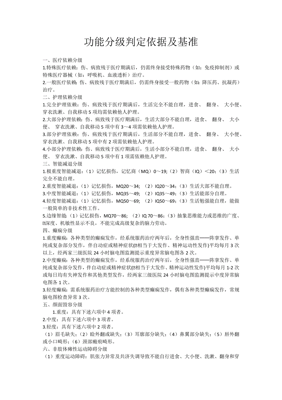 评残功能分级判定依据及基准.docx_第1页