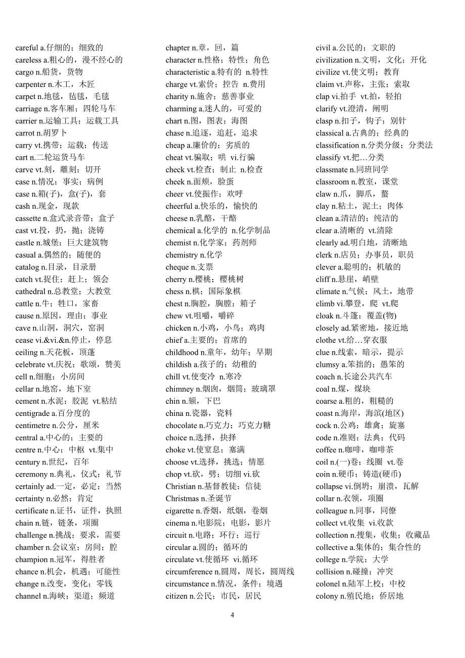 英语常考词汇及短语_第4页
