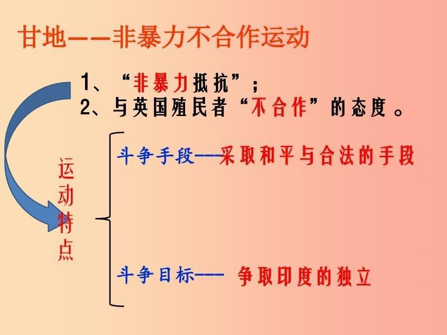 九年级历史下册世界现代史第二单元第一次世界大战后的东西方世界第12课亚洲民族独立运动课件川教版.ppt_第5页