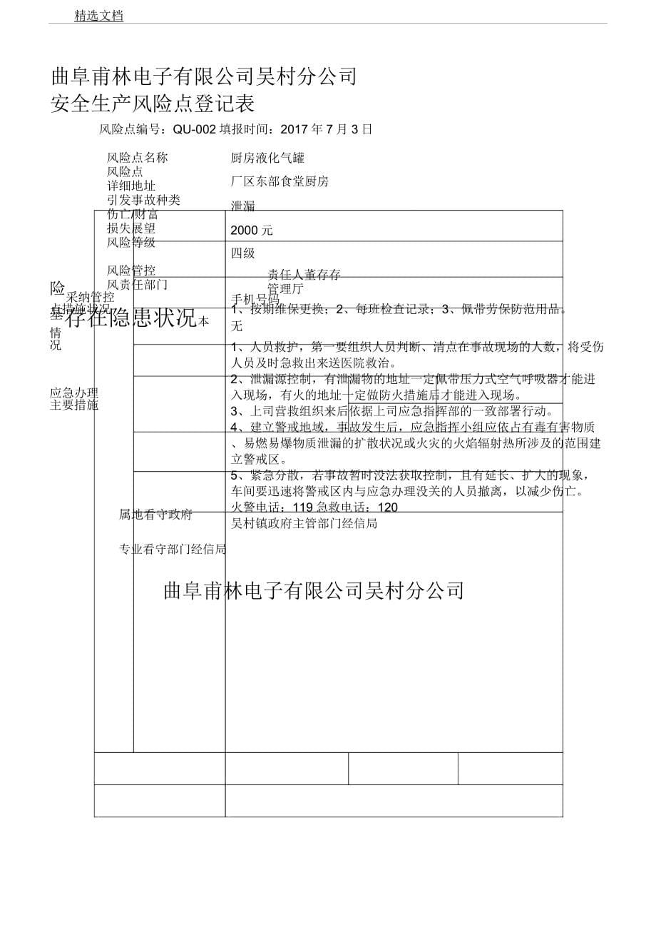 安全生产风险点登记表格.docx_第5页