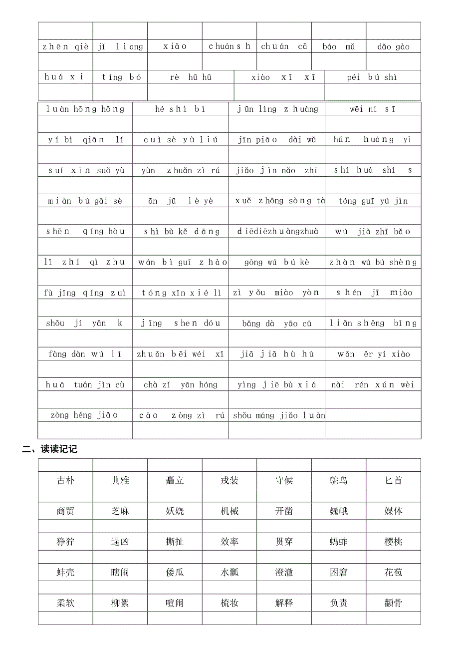 人教版五年级语文下册总复习资料_第2页