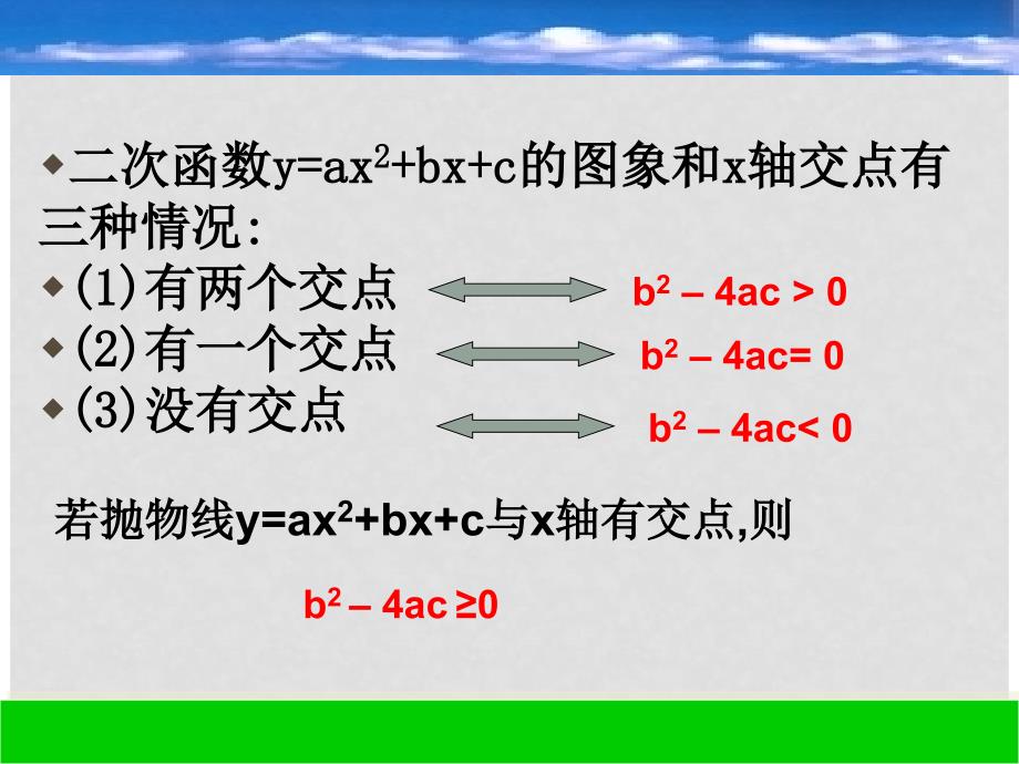 九年级数学下：26.2用函数观点看一元二次方程复习课件（人教新课标）_第4页