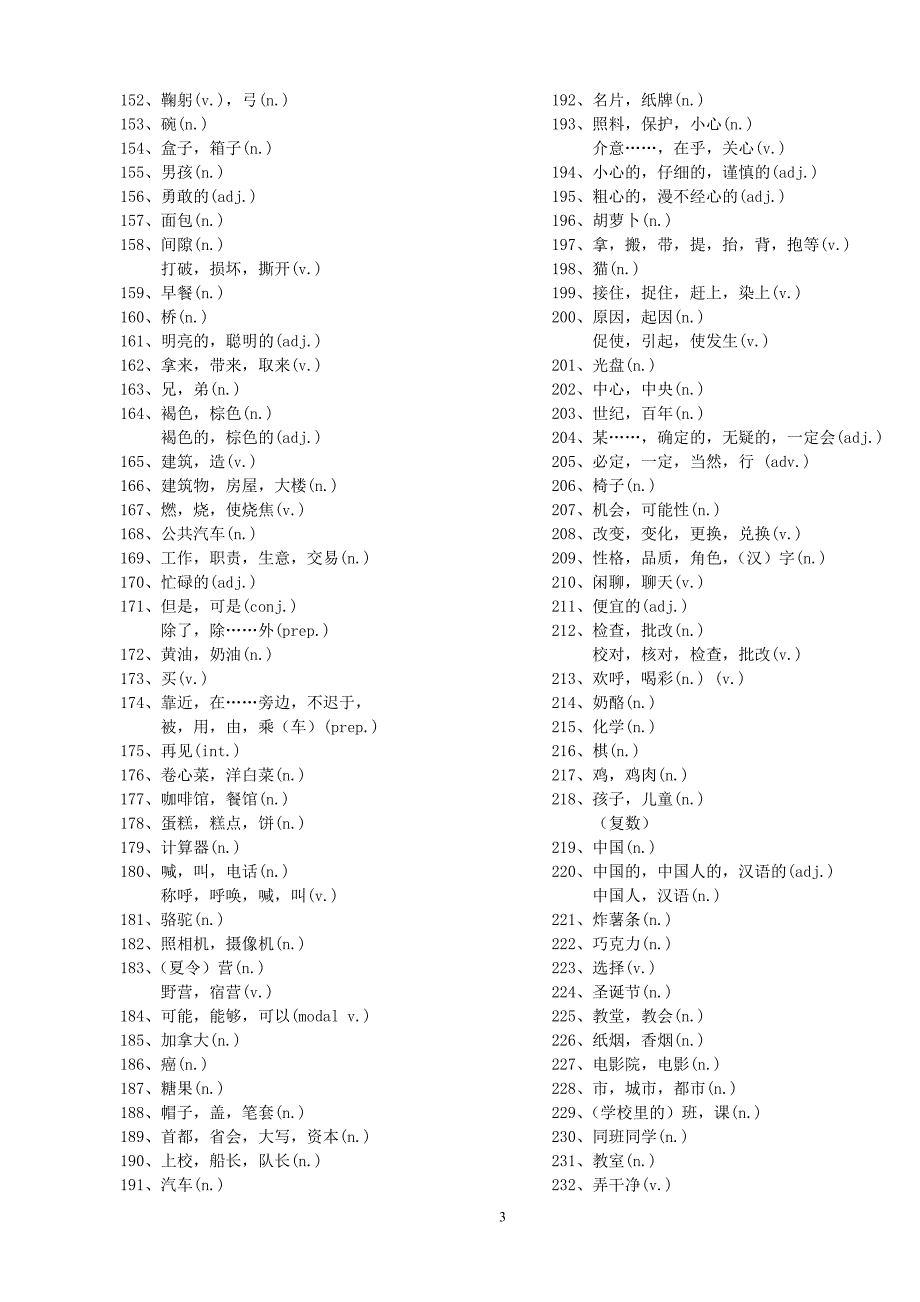 英语中考四会单词短语默写(0).doc_第3页