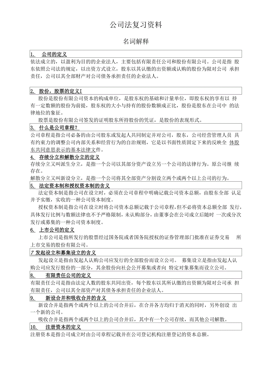 公司法比较完整的复习资料_第1页