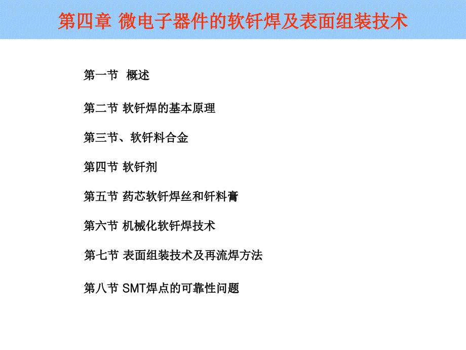 微电子器件的软钎焊及表面组装技术_第1页